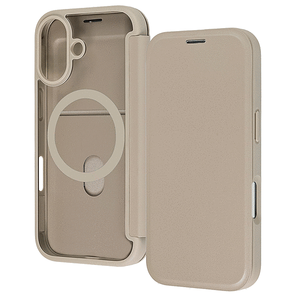 クリアフリップケース マグネット マグネット ベージュ