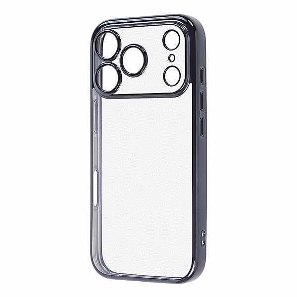 ソフトケース 精密設計 フレームメッキ ブラック