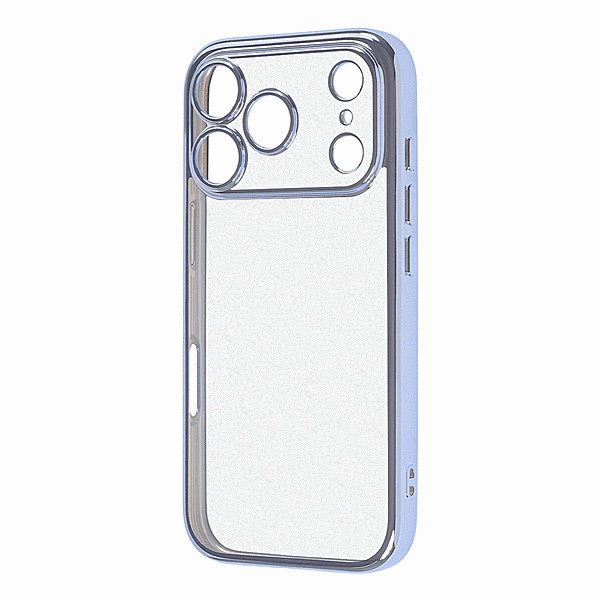 ソフトケース 精密設計 フレームメッキ ライトブルー