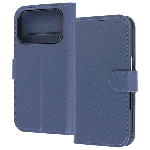 手帳型レザーケースマグネット ダークネイビー