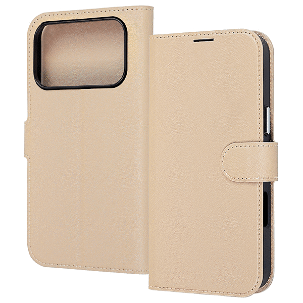 手帳型レザーケースマグネット ベージュ