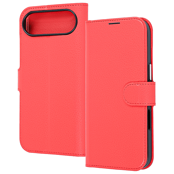 手帳型レザーケースマグネット レッド