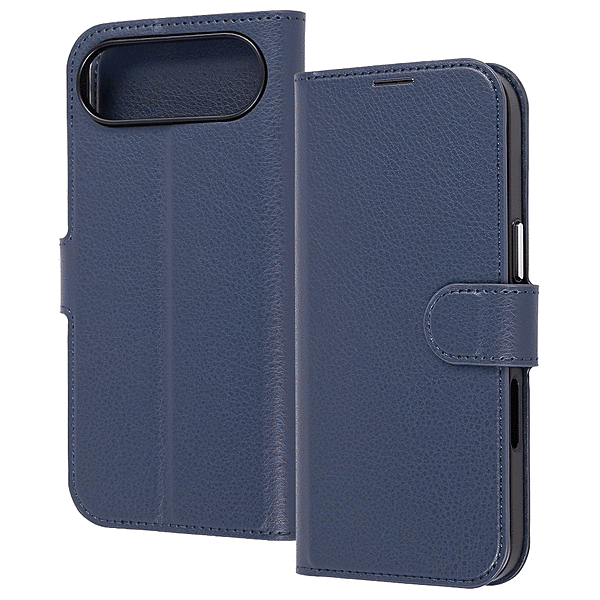 手帳型レザーケースマグネット ダークネイビー