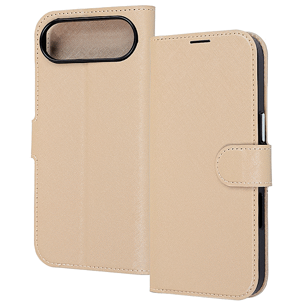 手帳型レザーケースマグネット ベージュ