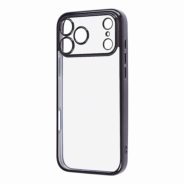 ソフトケース 精密設計 フレームメッキ ブラック