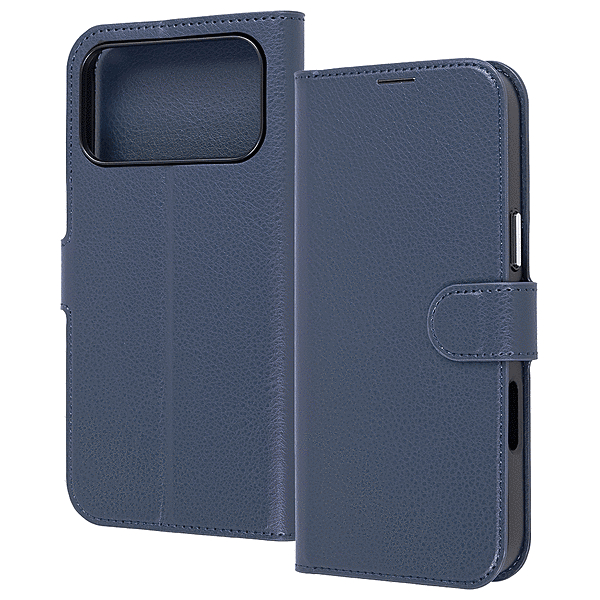 手帳型レザーケースマグネット ダークネイビー