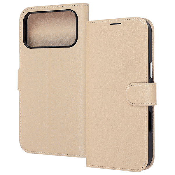 手帳型レザーケースマグネット ベージュ