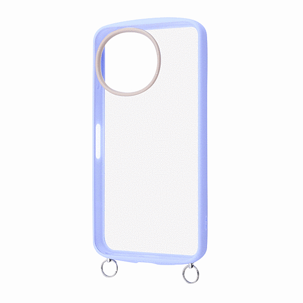 Puffull 耐衝撃 バンパー ストラップ金具付き ハイブリッドケース/ペールブルー_ベージュ