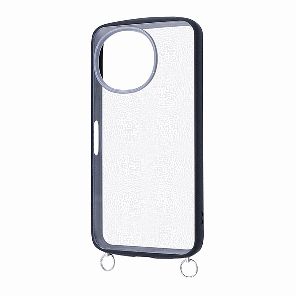 Puffull 耐衝撃 バンパー ストラップ金具付き ハイブリッドケース/ブラック_グレー