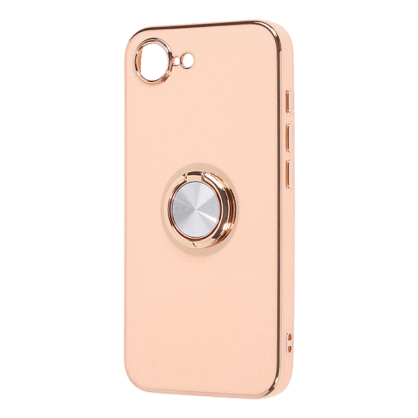 ソフトケース 精密設計 フレームメッキ リング付き/ピンク/ゴールド