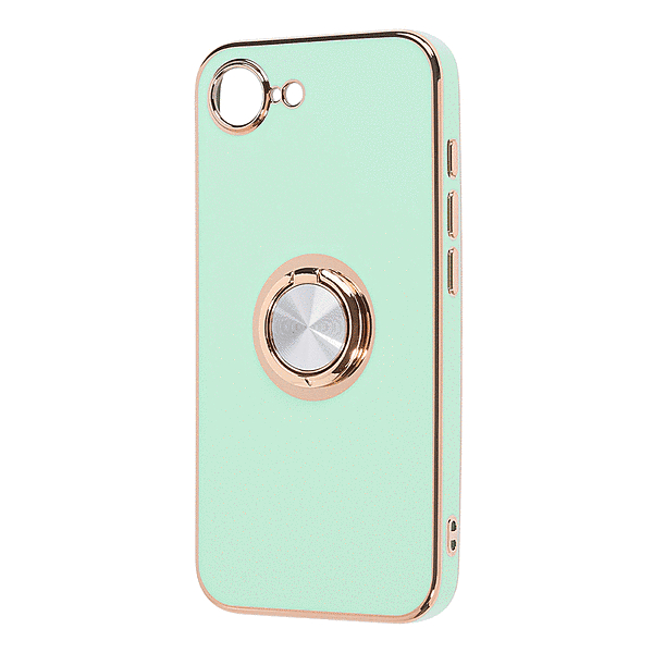 ソフトケース 精密設計 フレームメッキ リング付き/グリーン/ゴールド