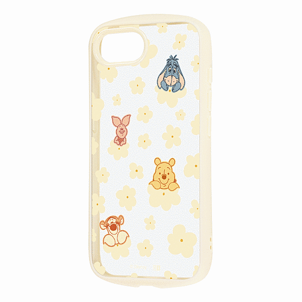 Puffull 衝撃吸収 バンパー ハイブリッドケース/プーさんと仲間達_花柄2
