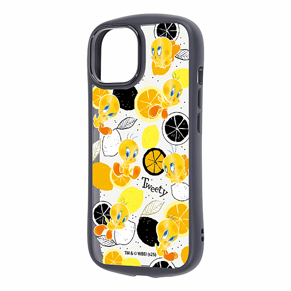 Puffull 衝撃吸収 バンパー ハイブリッドケース/ルーニー・テューンズ/トゥイーティー/総柄2