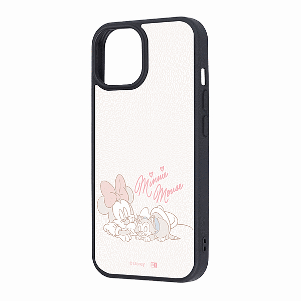 maru 衝撃吸収 バンパー ハイブリッドケース/ミニーマウス_フィガロとお昼寝