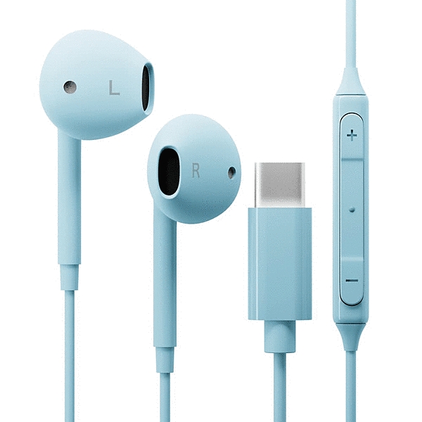 USB Type-C ステレオイヤホン ブルー