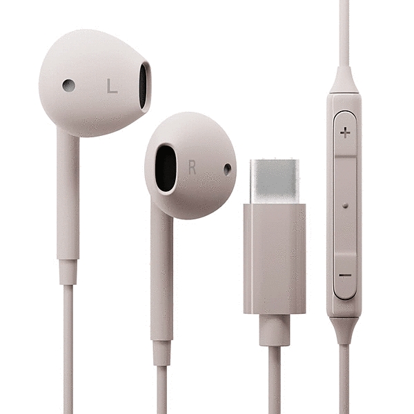 USB Type-C ステレオイヤホン ベージュ