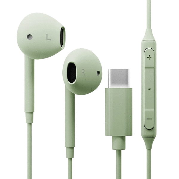 USB Type-C ステレオイヤホン グリーン