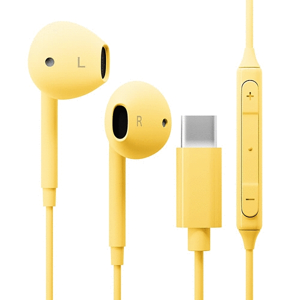 USB Type-C ステレオイヤホン イエロー