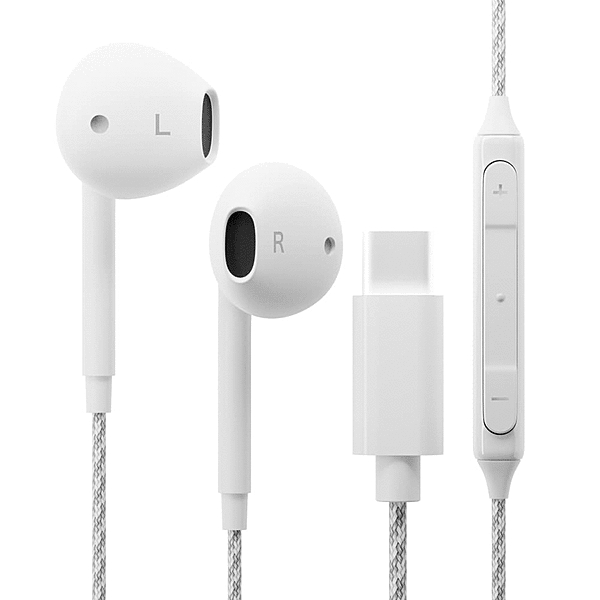 USB Type-C ステレオイヤホン タフケーブル/インナーイヤータイプ ホワイト