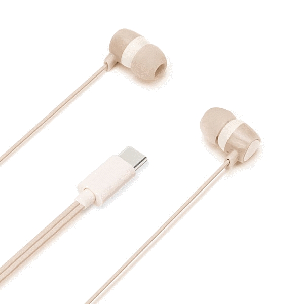 USB Type-Cコネクタ ステレオイヤホン カナルタイプ/ベージュ