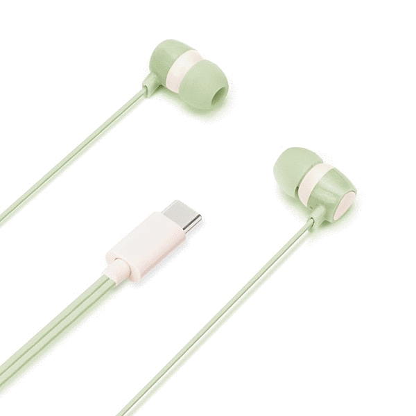 USB Type-Cコネクタ ステレオイヤホン カナルタイプ/グリーン