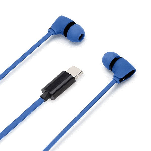 USB Type-Cコネクタ ステレオイヤホン カナルタイプ/ブルー