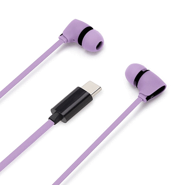 USB Type-Cコネクタ ステレオイヤホン カナルタイプ/パープル