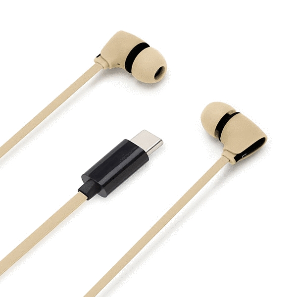 USB Type-Cコネクタ ステレオイヤホン カナルタイプ/ベージュ