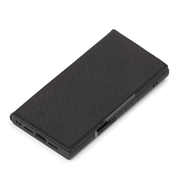 クリアフリップケース ナイロン ブラック