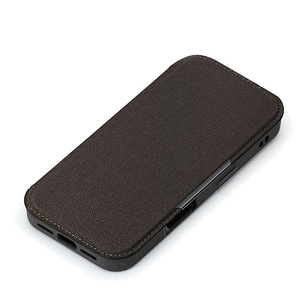 ガラスフリップケース キャンバス チャコールグレー