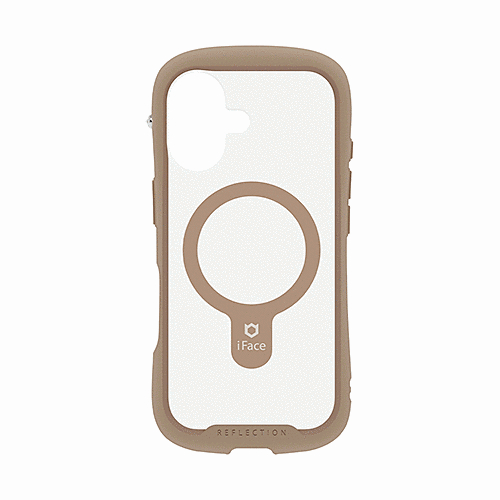 Magsafe強化ガラスクリアケース(ベージュ)