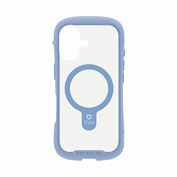 Magsafe強化ガラスクリアケース(ペールブルー)