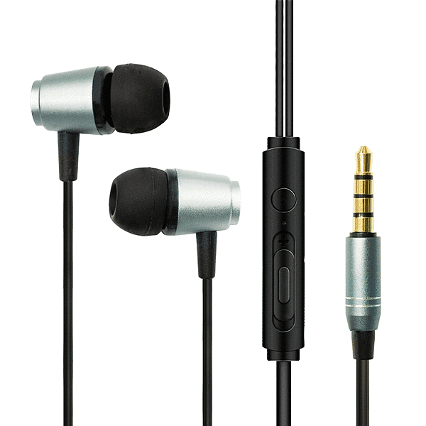 MILINK 有線イヤホン 3.5mmプラグ カナル型 マイク付き ブラック