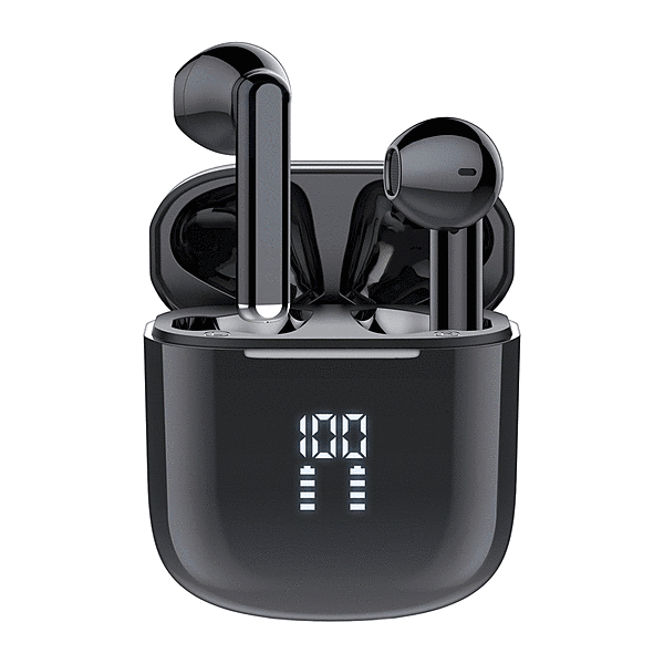 MILINK フルワイヤレスイヤホン 長時間のリスニングに最適 タッチ操作 ブラック