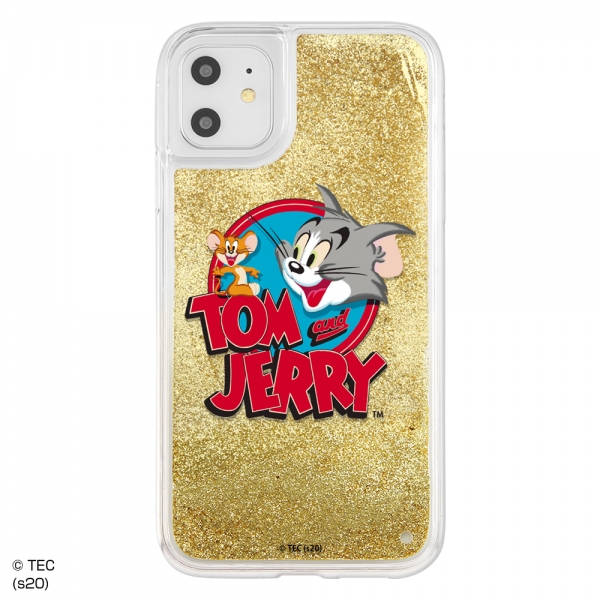 ラメ グリッターケース/トムとジェリー/ロゴ