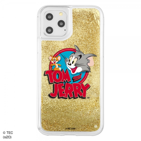 ラメ グリッターケース/トムとジェリー/ロゴ