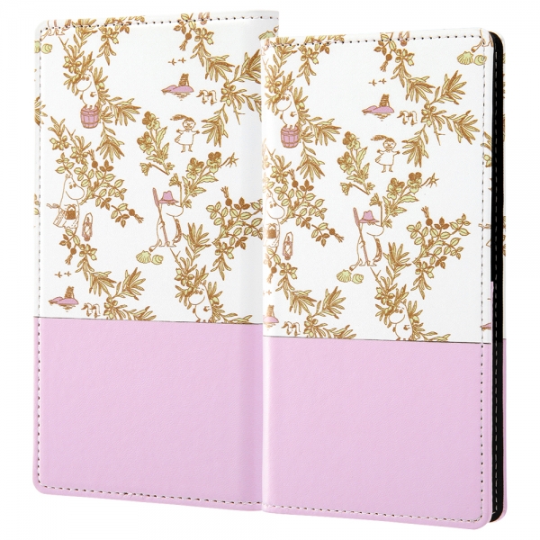 手帳型ケース FLEX バイカラー L/ムーミン/パープル_総柄