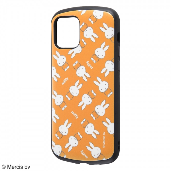 保護ケース MiA 衝撃吸収 バンパー ハイブリッドケース/ミッフィー/オレンジ_総柄