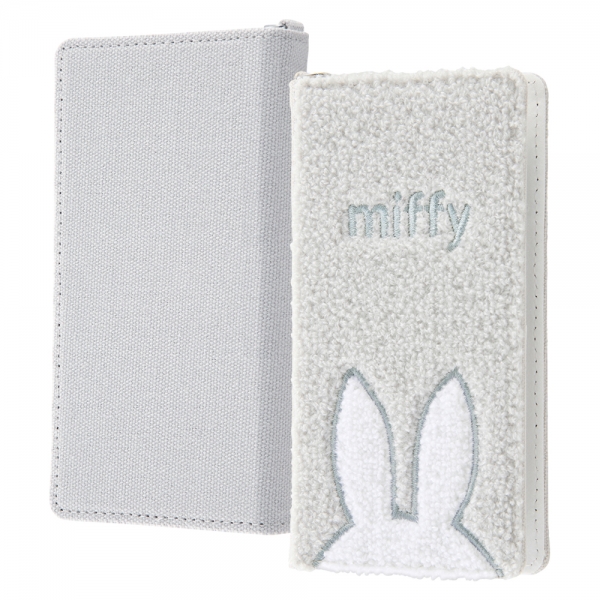 手帳型ケース FLEX サガラ刺繍 S/ミッフィー_グレー