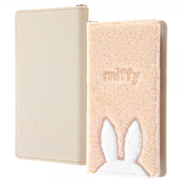 手帳型ケース FLEX サガラ刺繍 L/ミッフィー_ベージュ