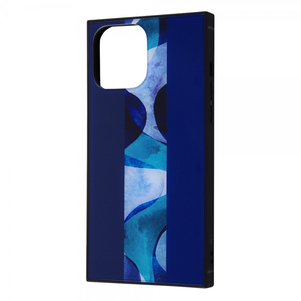 耐衝撃ハイブリッドケース KAKU/ストライプ/ブルー