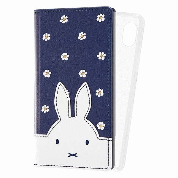 手帳型 FLEX CASE ダイカットレザー/ミッフィー/ネイビー