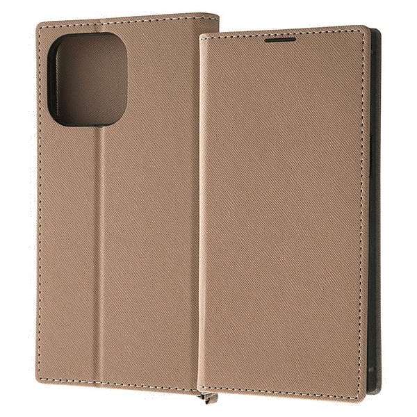 Durable 耐衝撃 マグネット不使用 シンプル スクエア 手帳型レザーケース/トープ/ライトグレー