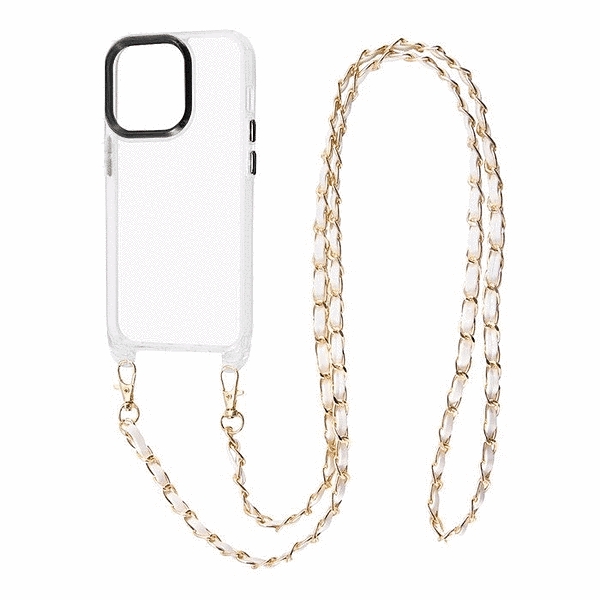 ハイブリッドケース ショルダーストラップ付/クリア/ホワイト