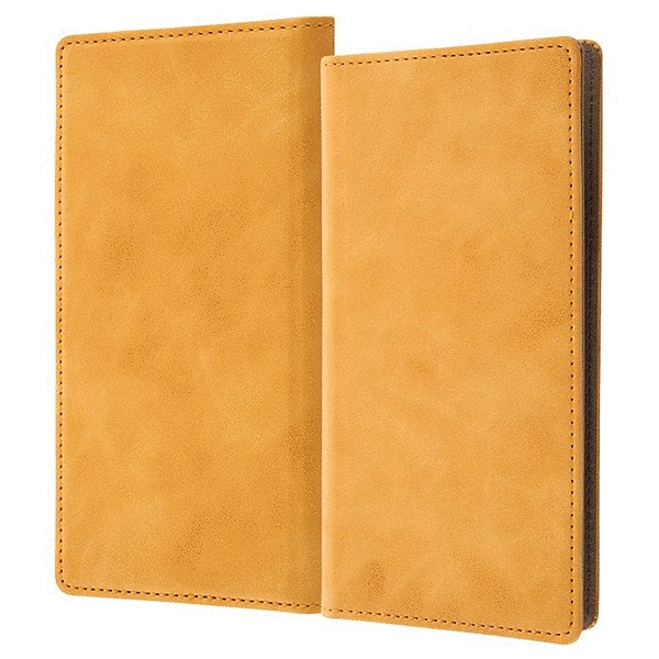 手帳型ケース FLEX むら染めレザー L/イエロー