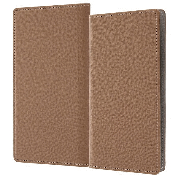 手帳型ケース FLEX 型押しレザー L/トープ/ライトグレー