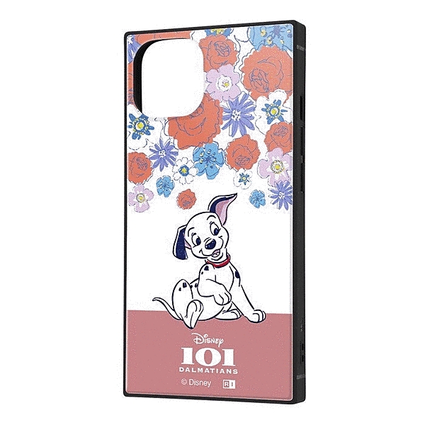 耐衝撃 ハイブリッドケース KAKU/子犬_フラワー