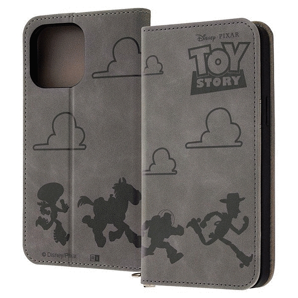 耐衝撃 手帳型レザーケース Raffine/トイ・ストーリー_モノトーン