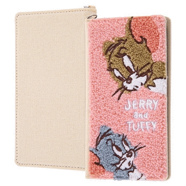 手帳型ケース FLEX サガラ刺繍 M/トムとジェリー/ジェリーとタフィー_モコモコ
