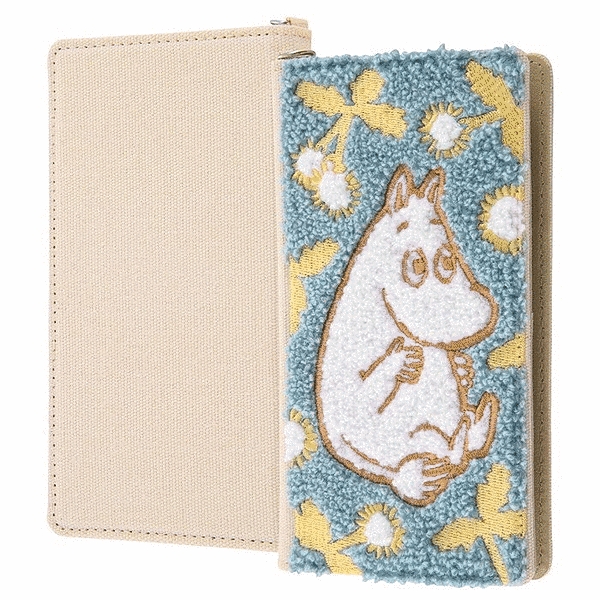 手帳型ケース FLEX サガラ刺繍 M/ムーミン/ムーミンとタンポポ